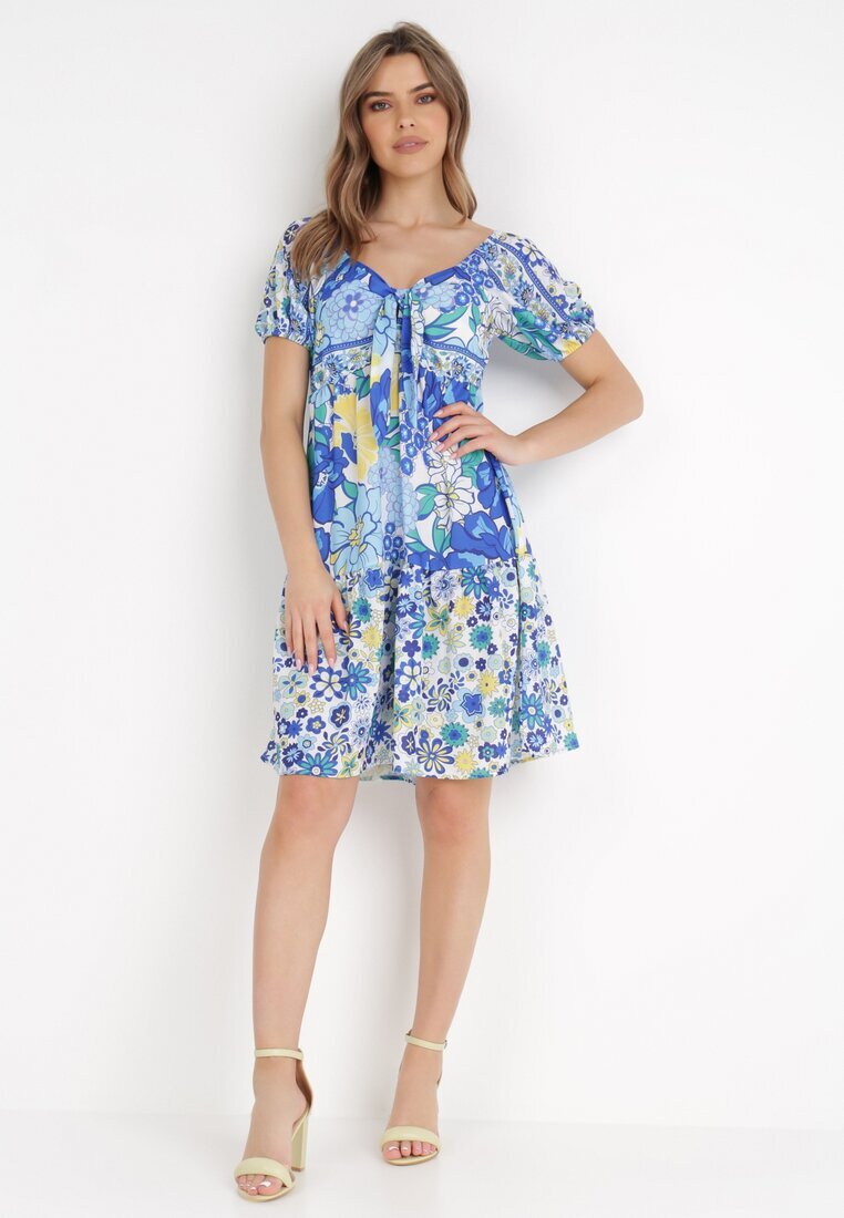 jus de pom Rochie Alb-Bleu Ampea