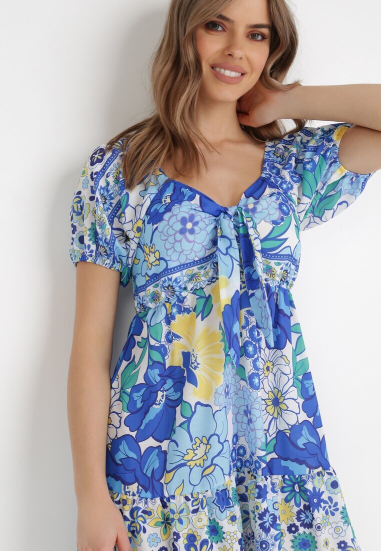 jus de pom Rochie Alb-Bleu Ampea