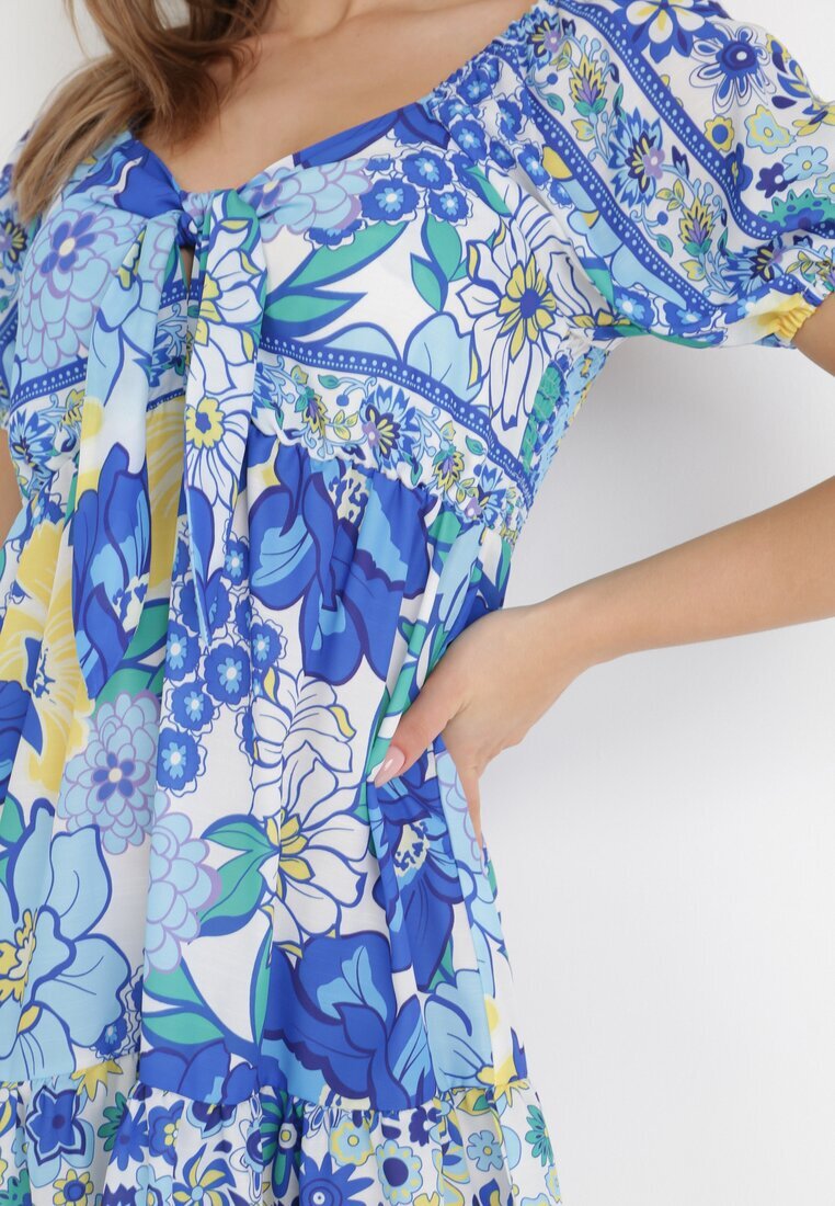 jus de pom Rochie Alb-Bleu Ampea