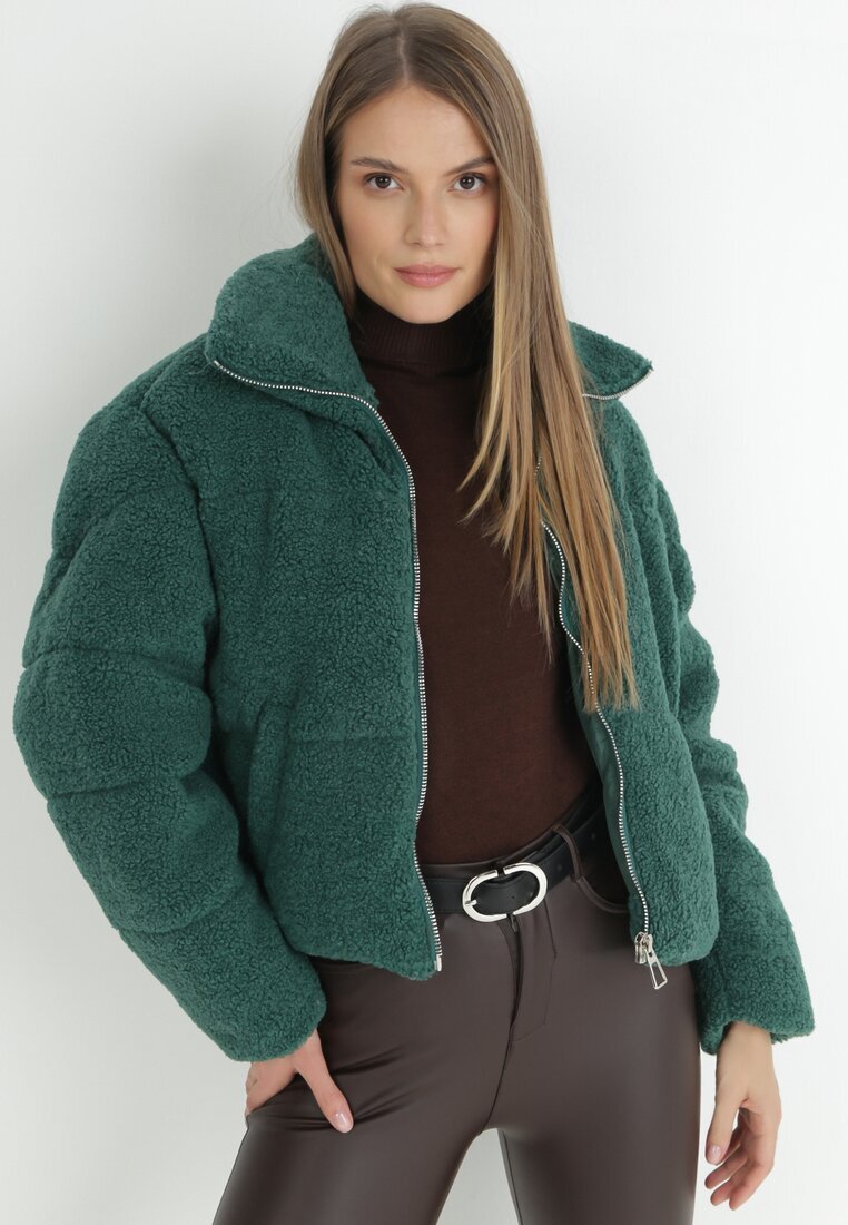 jusdepom Geacă Verde Blană artificială Teddy Zychee