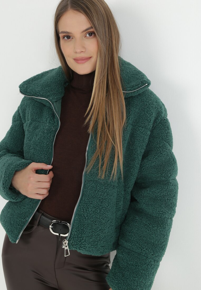 jusdepom Geacă Verde Blană artificială Teddy Zychee