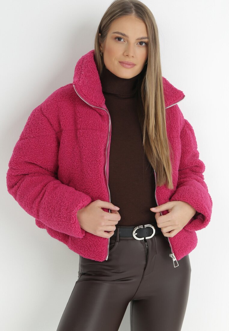 jusdepom Jachetă Fucsia Blană Teddy Zychee