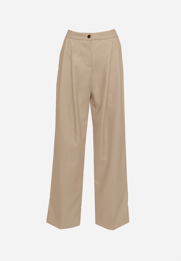 jusdepom Pantaloni Bej Largi De Costum Talie Înaltă Nalinas