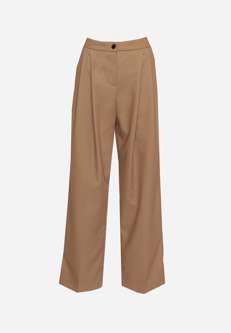 jusdepom Pantaloni de costum Bej închis Largi High Waist Nalinas