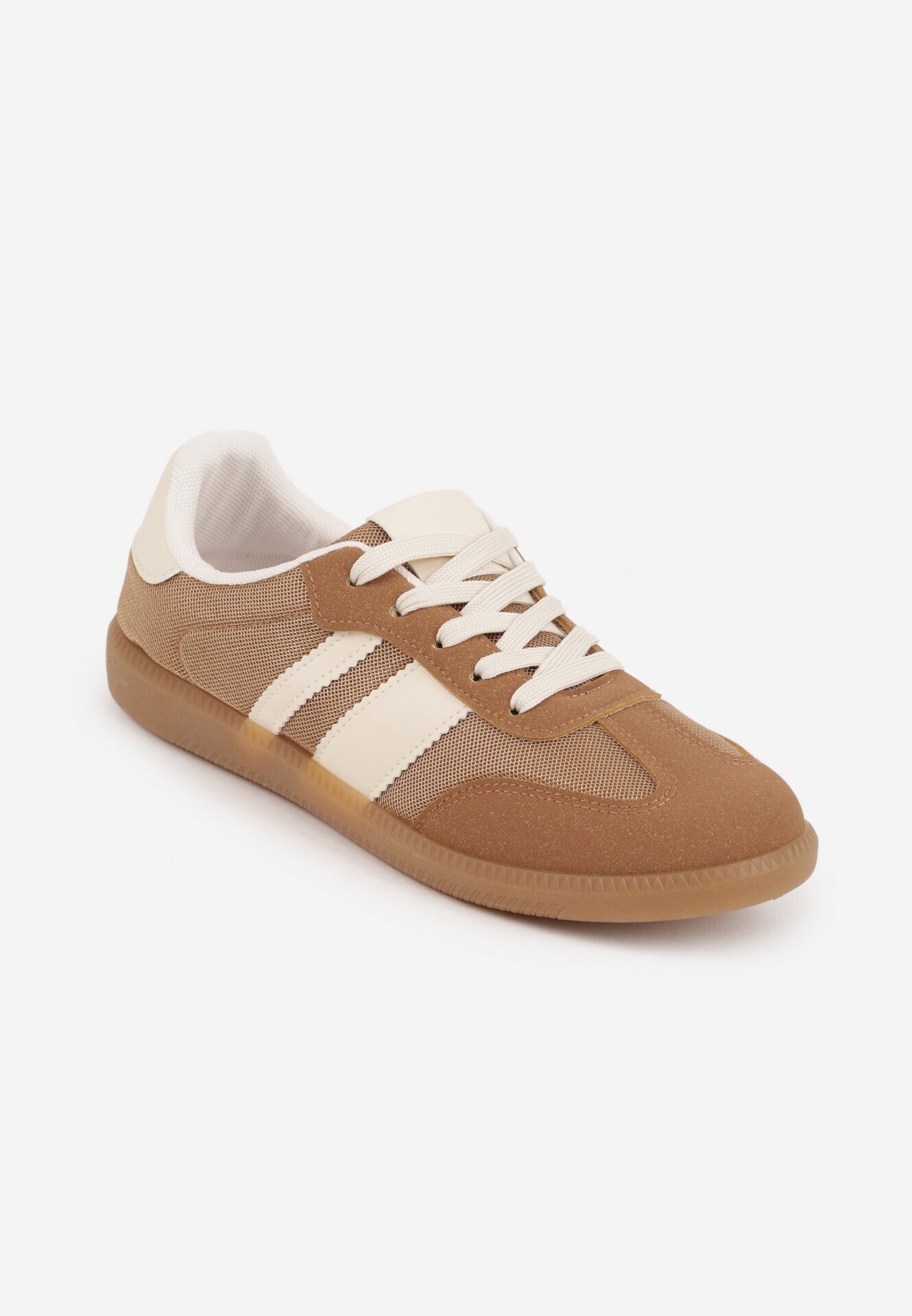 lady glory Sneakers Teniși Bej închis cu Benzi Decorative Jenavena