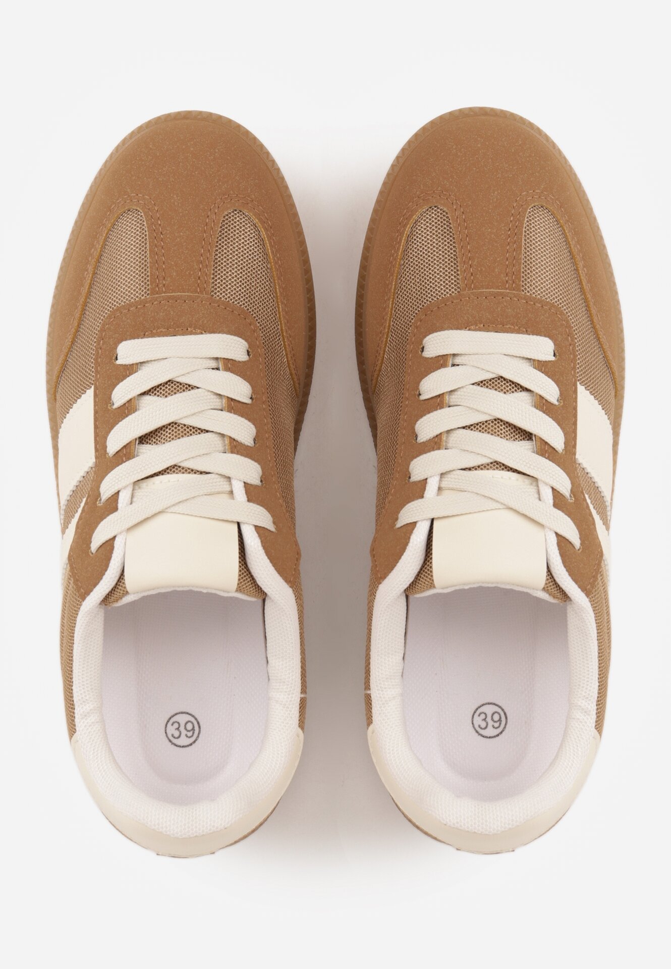 lady glory Sneakers Teniși Bej închis cu Benzi Decorative Jenavena