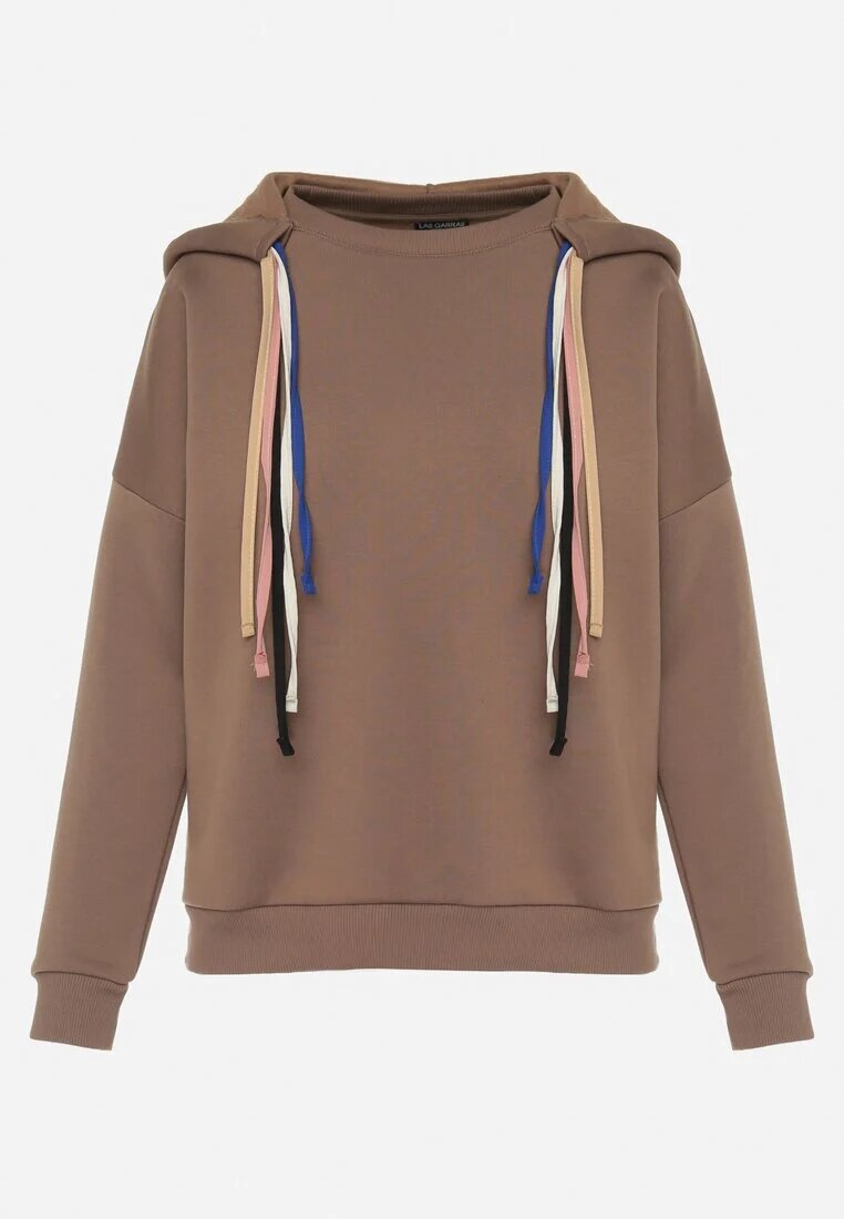 las garras Bluză Maro cu Glugă și Șnururi Decorative Cebele