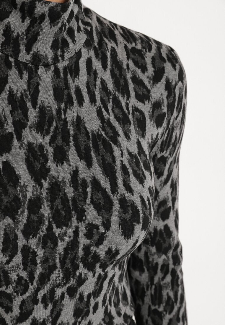 lefon Maletă scurtă Gri închis cu Vâscoză cu Imprimeu leopard Lioga
