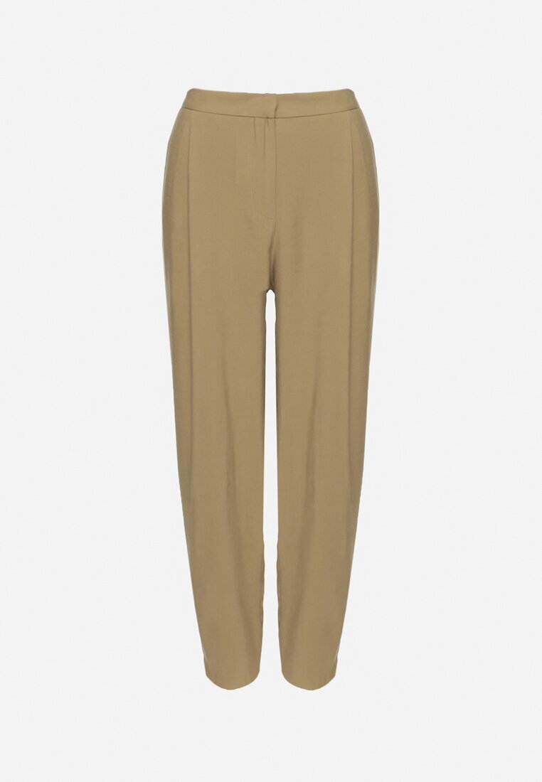 lefon Pantaloni de costum verzi din Modal cu Talie Înaltă Mavice