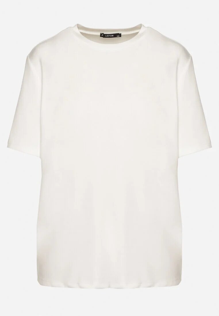 lefon T-shirt Clasic Alb cu croială supradimensionată cu viscoză Aderisa