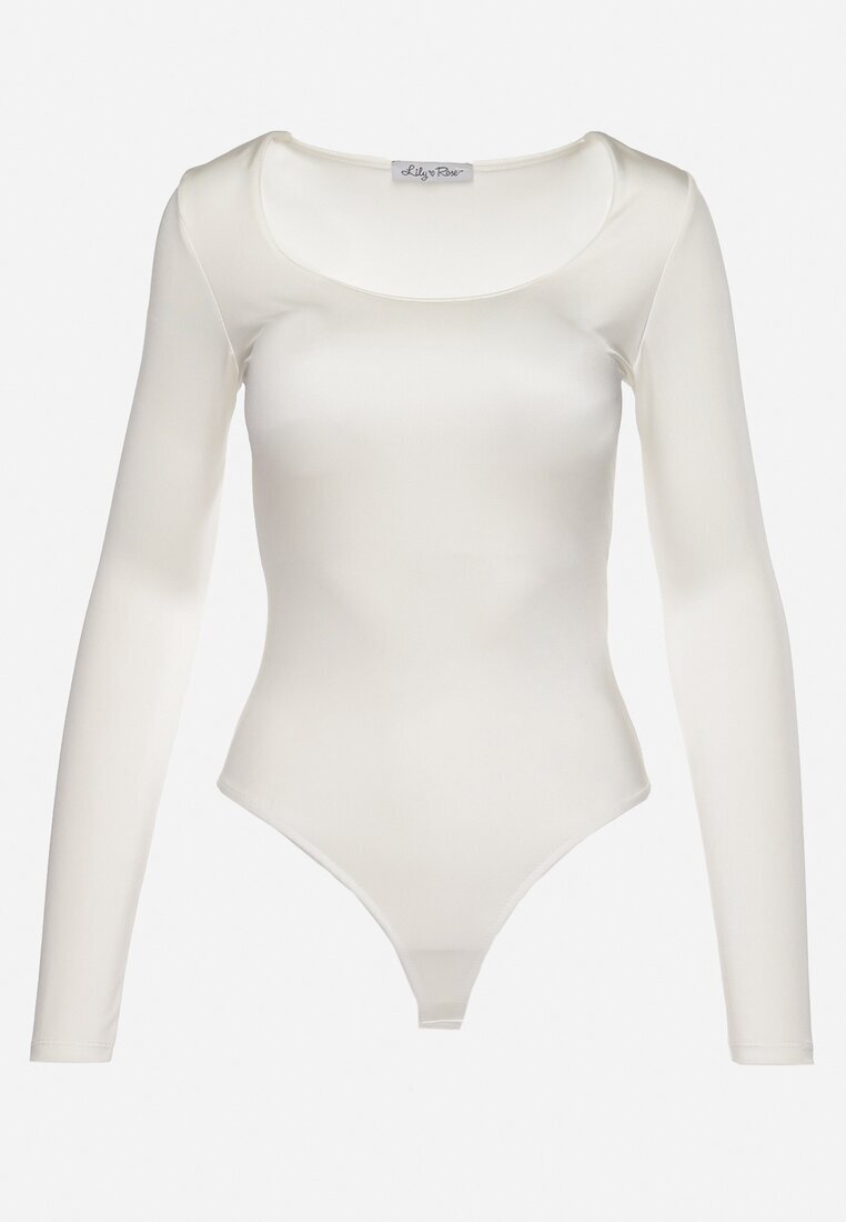 lily rose Body Alb cu mânecă lungă și decolteu adânc Mastaria