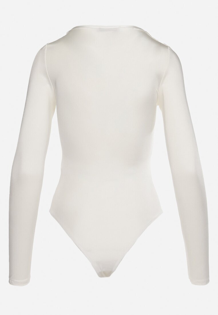 lily rose Body Alb cu mânecă lungă și decolteu adânc Mastaria