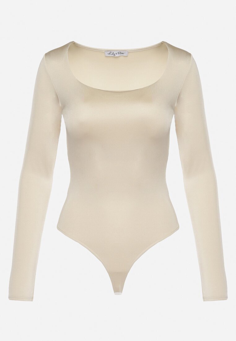 lily rose Body Bej deschis cu Mânecă lungă și Decolteu adânc Mastaria