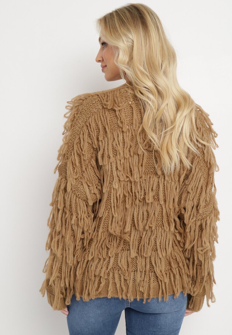 lily rose Cardigan Maro Deschis cu Franjuri Sesunatri