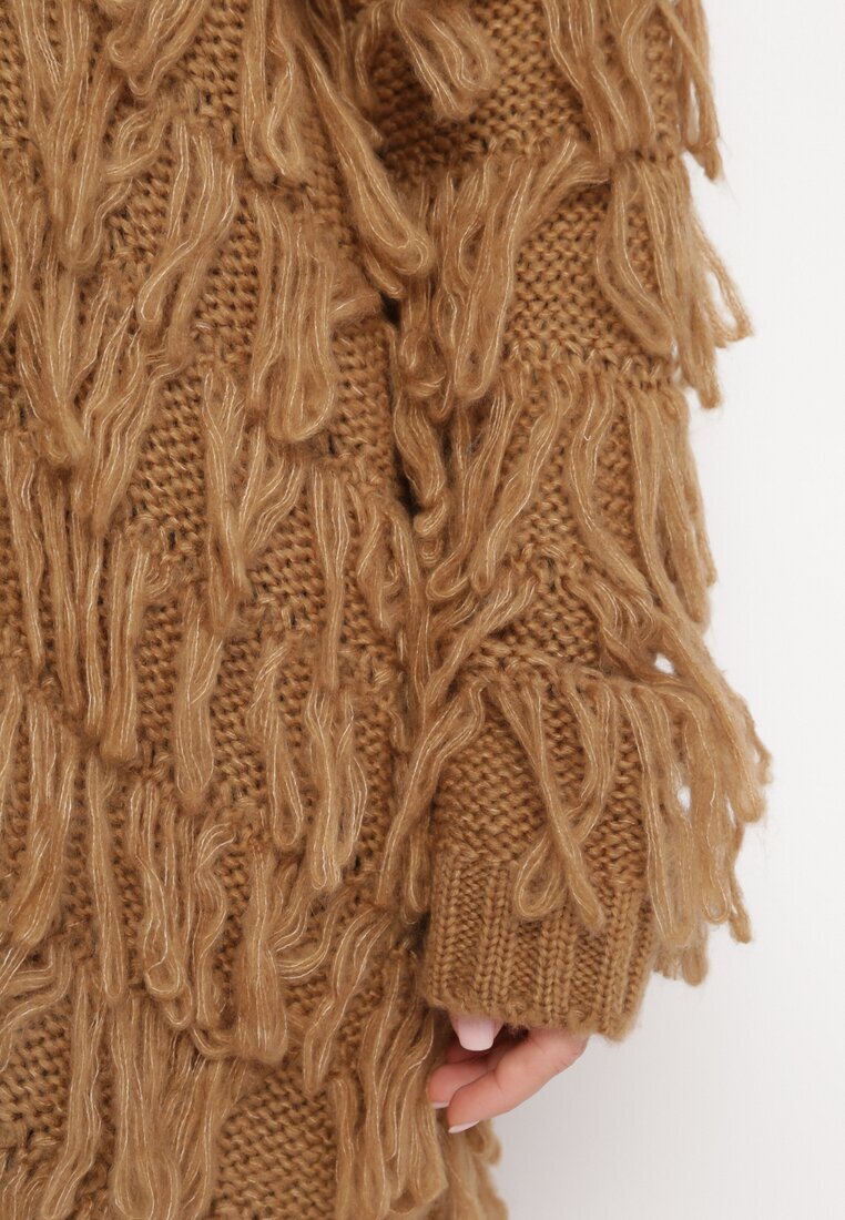 lily rose Cardigan Maro Lejer Deschis cu Franjuri Decorativi Tadesse