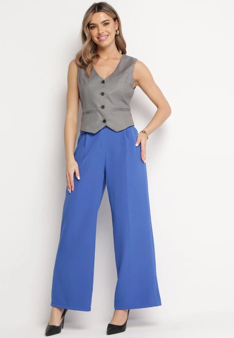 lily rose Pantaloni bleumarin Eleganți cu picioare largi și cu talie înaltă Fidelia