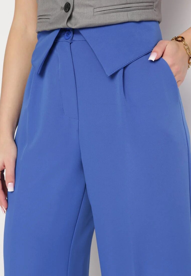 lily rose Pantaloni bleumarin Eleganți cu picioare largi și cu talie înaltă Fidelia