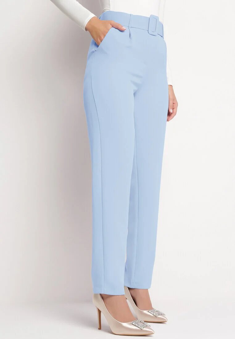 lily rose Pantaloni de costum Albaștri deschiși cu curea Nemez