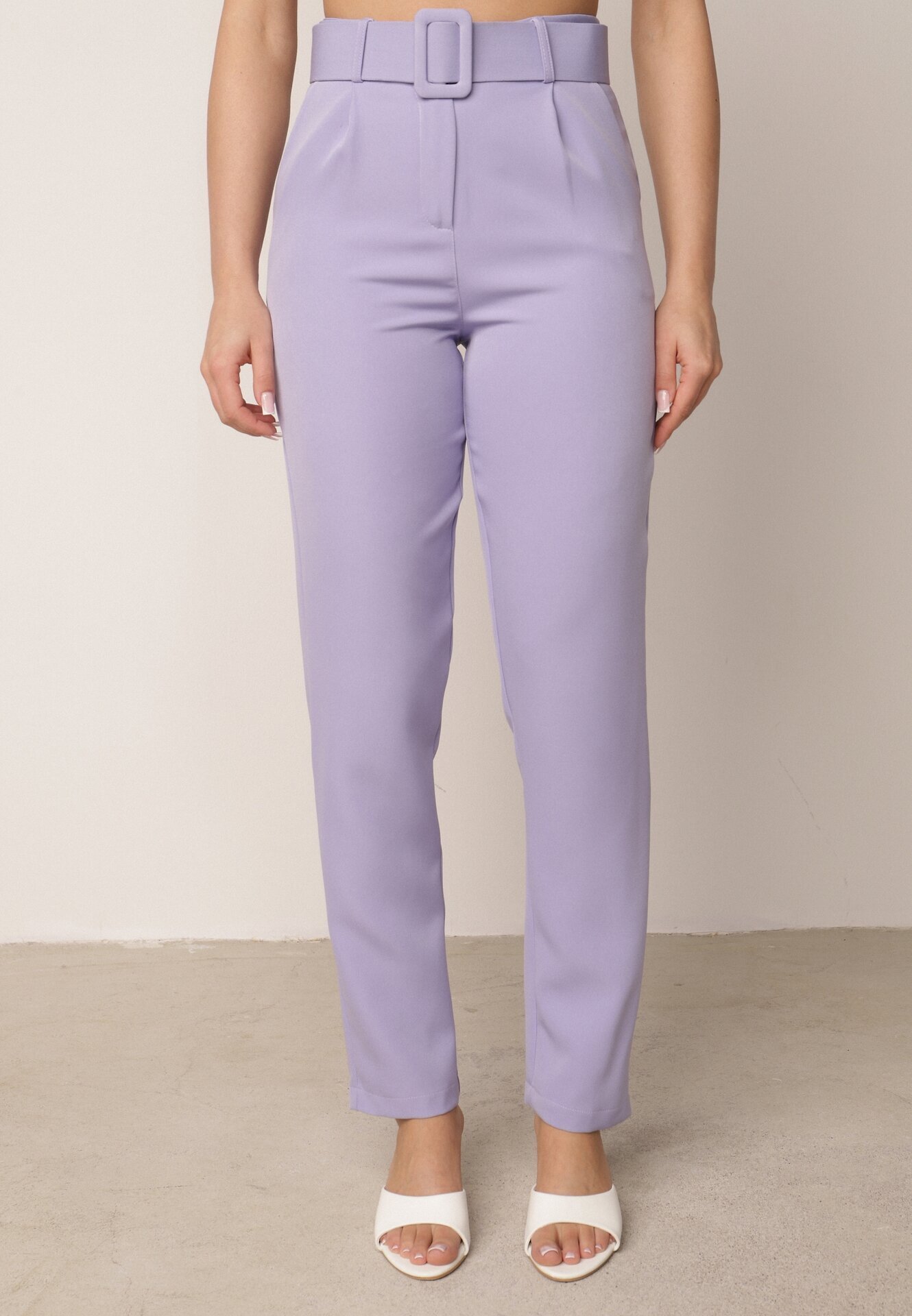 lily rose Pantaloni de costum mov cu curea Nemez