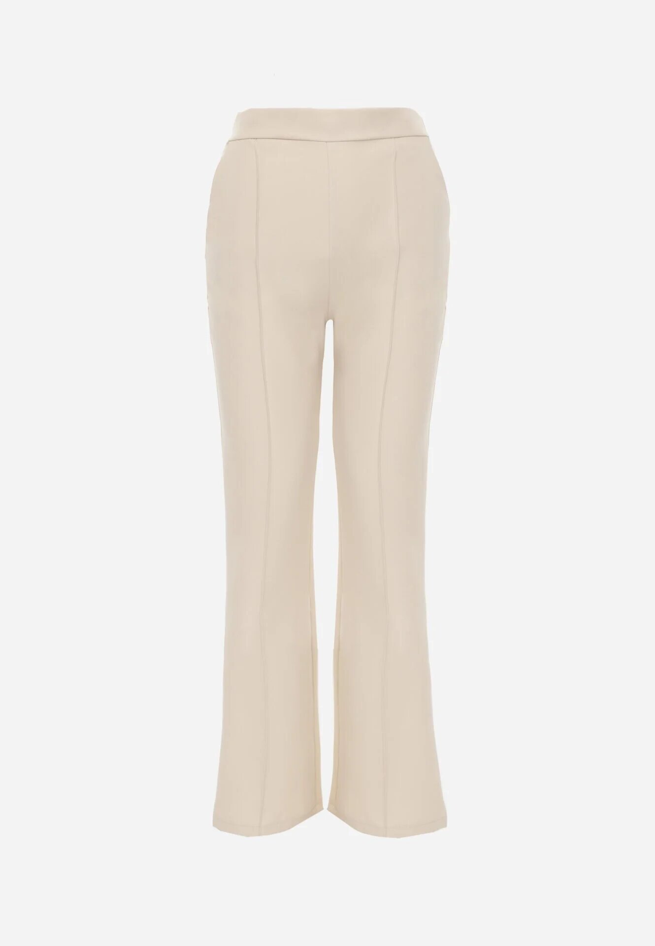 lily rose Pantaloni eleganți bej cu picioare largi și cu elastic în talie Leilma
