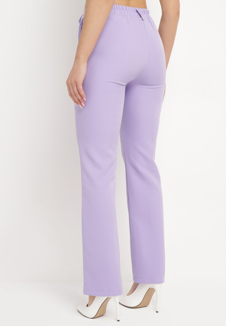 lily rose Pantaloni Fioleți de costum cu talie înaltă și picioare largi Abigaille