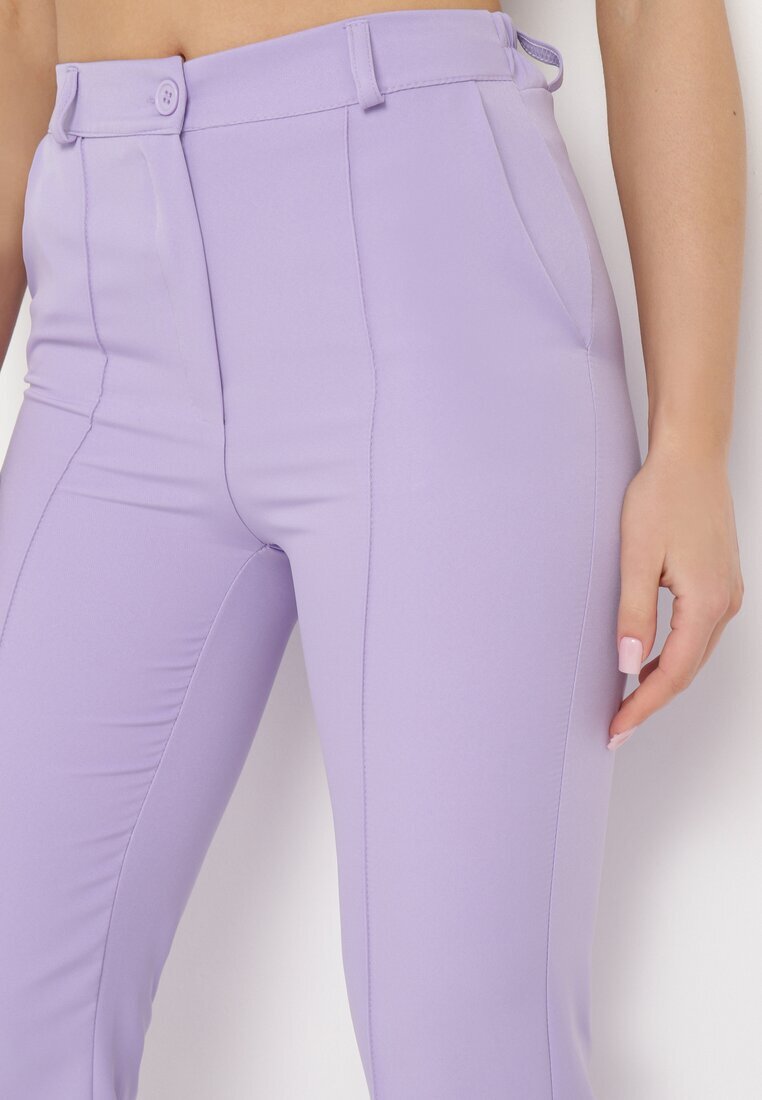 lily rose Pantaloni Fioleți de costum cu talie înaltă și picioare largi Abigaille