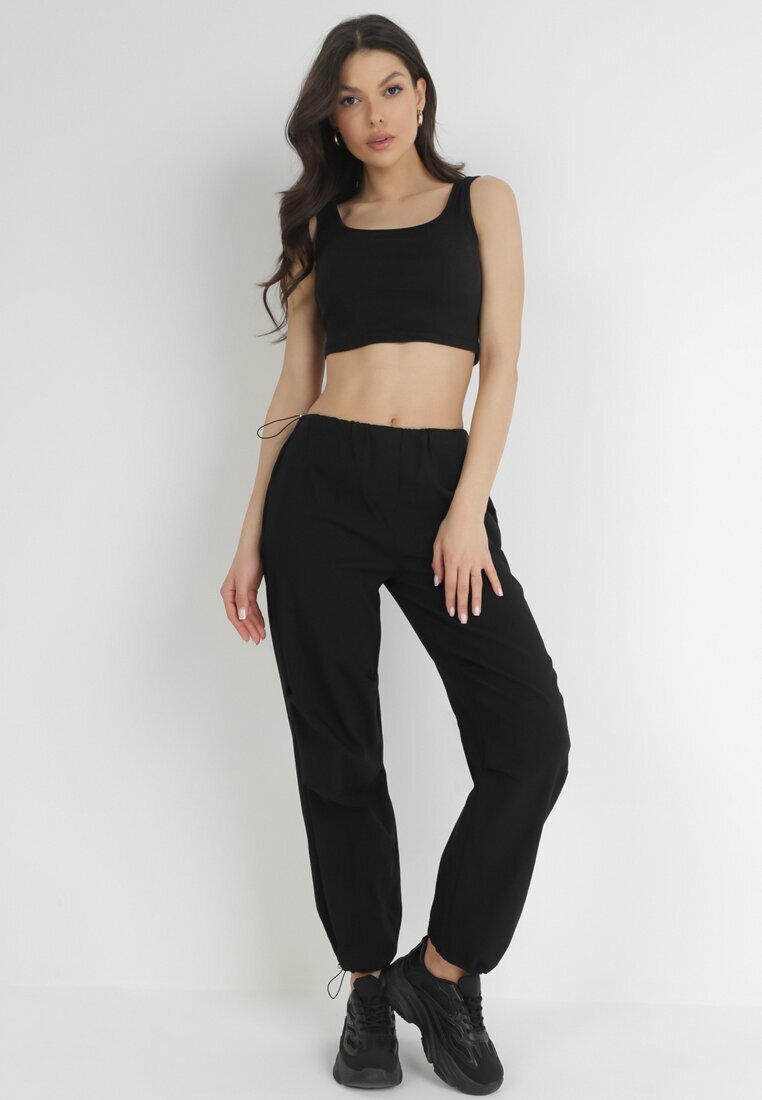 lily rose Pantaloni Negri Din bumbac cu elastic în talie Vemivi