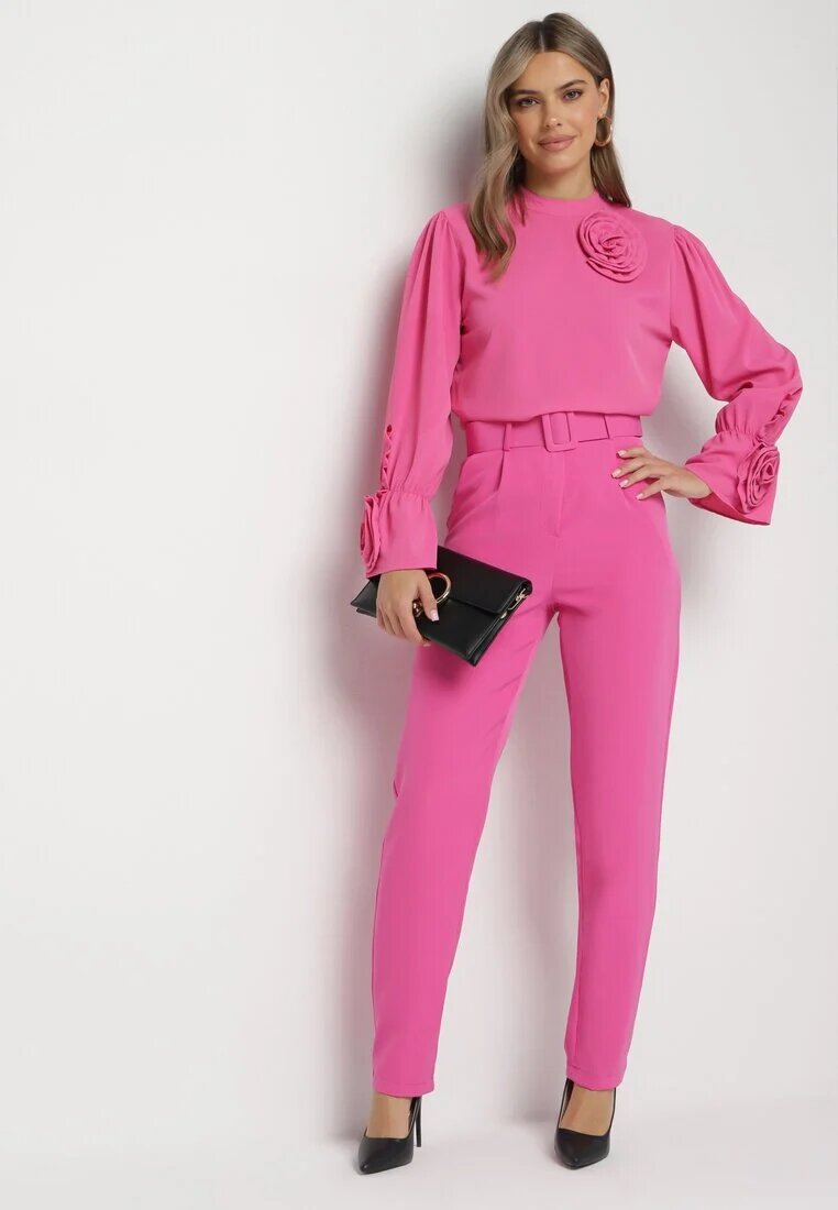 lily rose Pantaloni Roz închis de costum cu curea Nemez