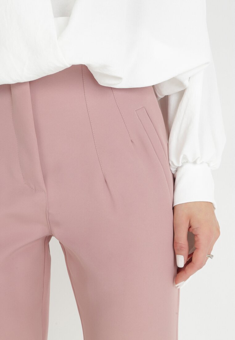 lily rose Pantaloni țigaretă roz cu imitație de buzunare Anilnig