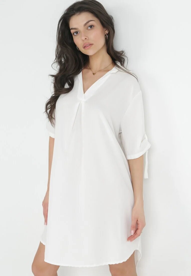 lily rose Rochie albă cu croială dreaptă mini cu guler Zeena