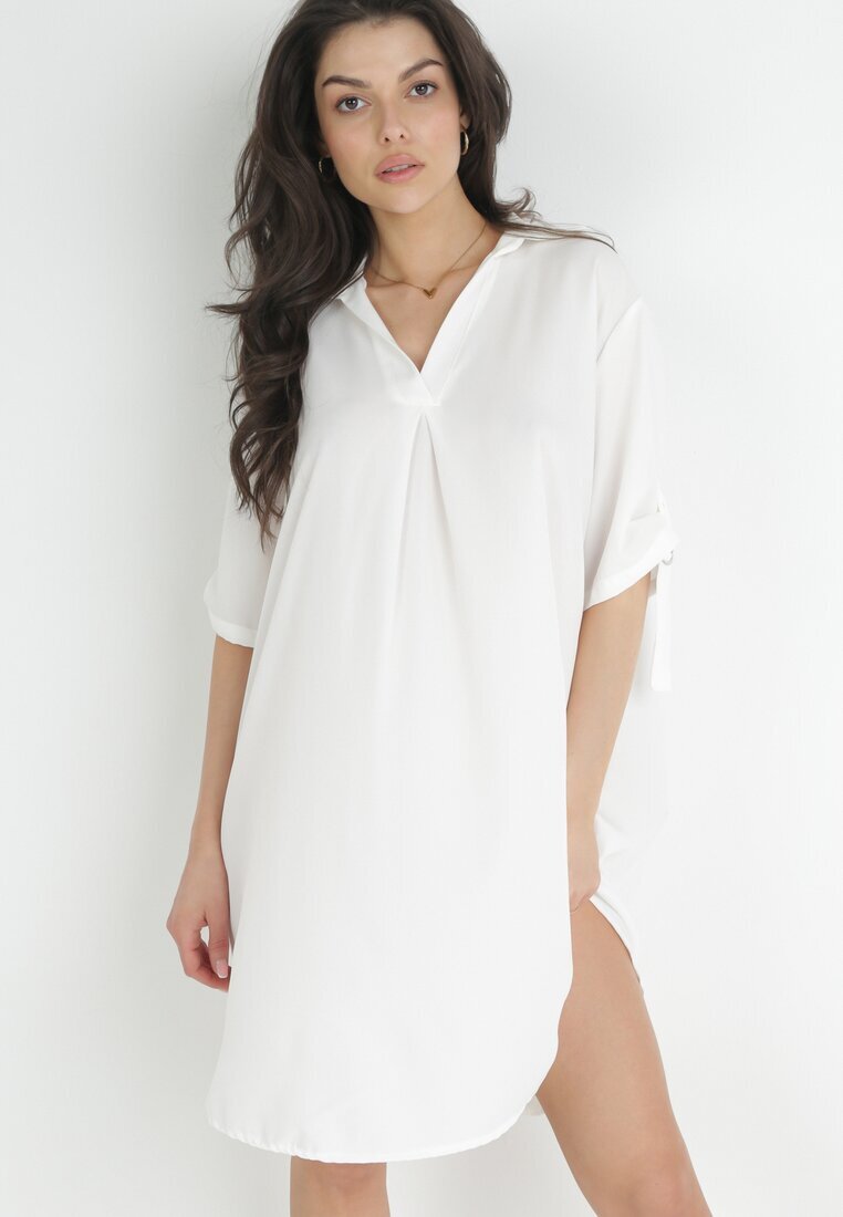 lily rose Rochie albă cu croială dreaptă mini cu guler Zeena