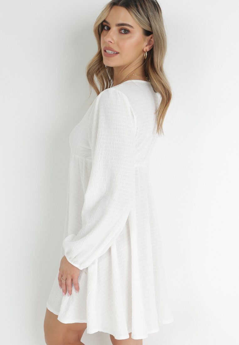lily rose Rochie Albă cu Decolteu adânc și Talie elastică de vulpe