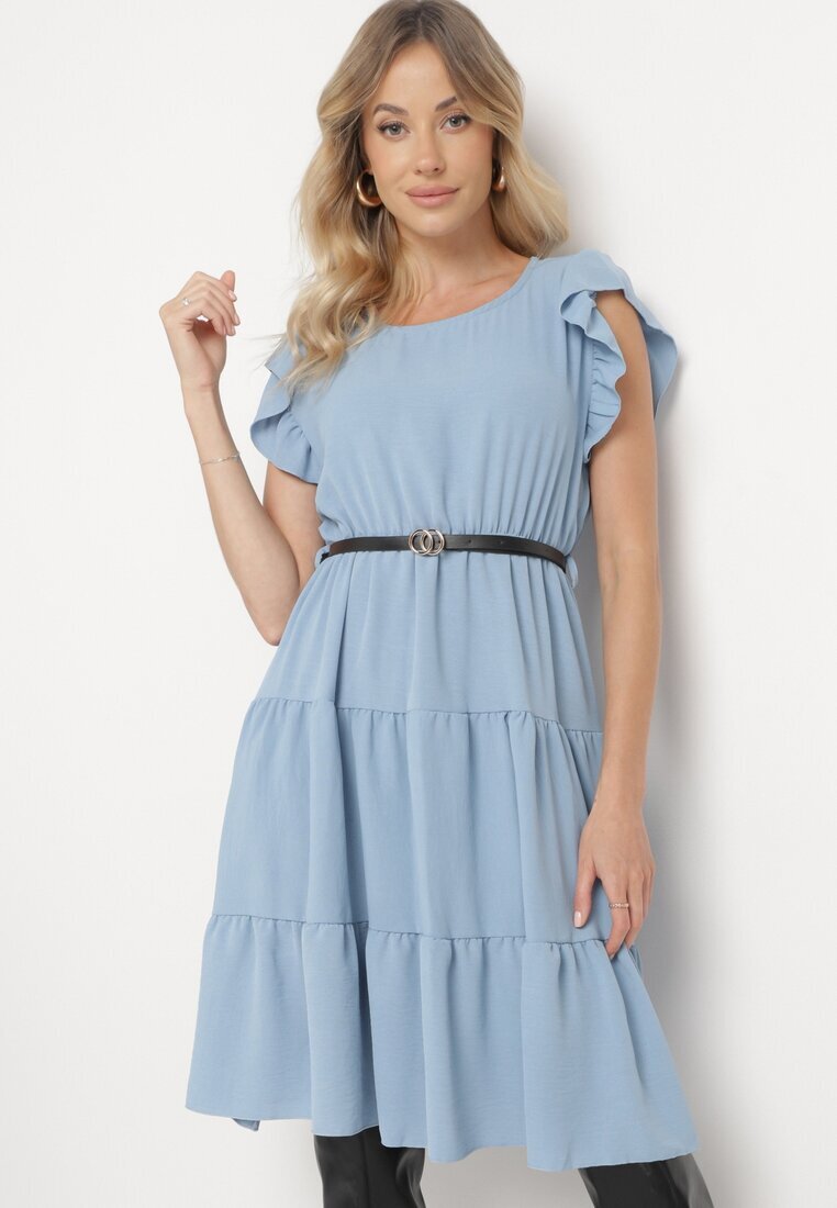 lily rose Rochie Albastră cu Centură Laodolea