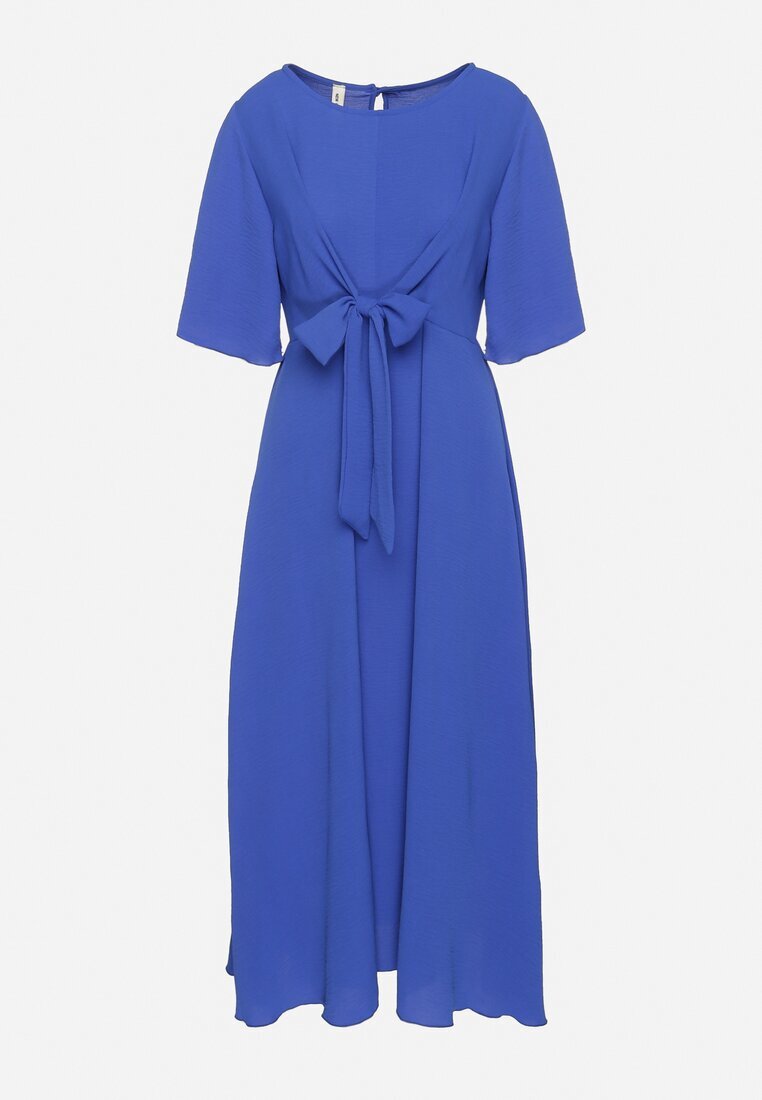 lily rose Rochie Bleumarin Maxi cu Legătură Decorativă și Elastic în Talie Myrcella