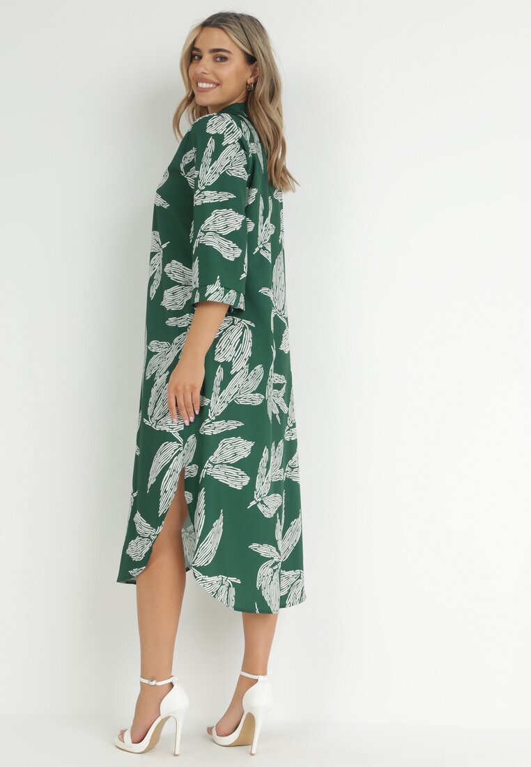 lily rose Rochie Cămașă Verde cu flori Rahila