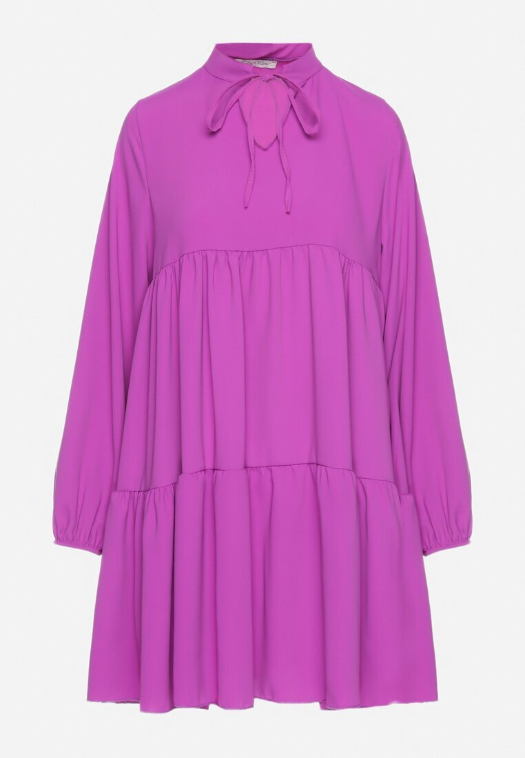 lily rose Rochie Fiolet Evazată cu Volan Uxaria