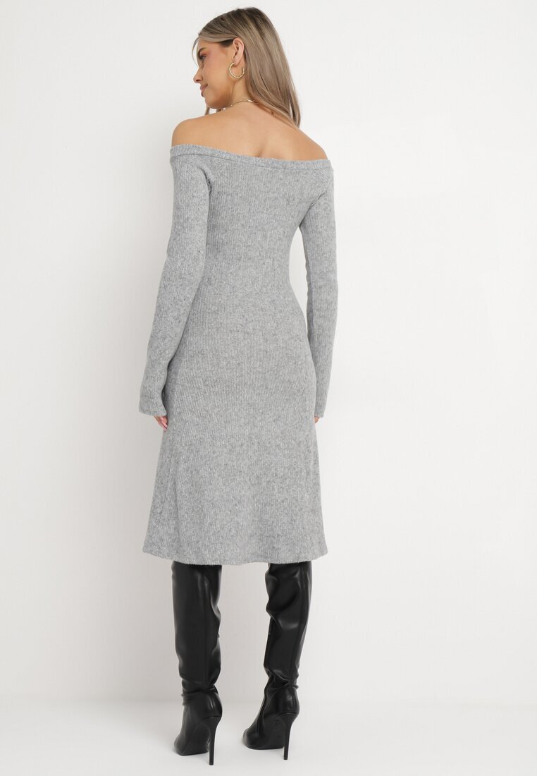 lily rose Rochie Gri Tip Pulover Midi Ocordela