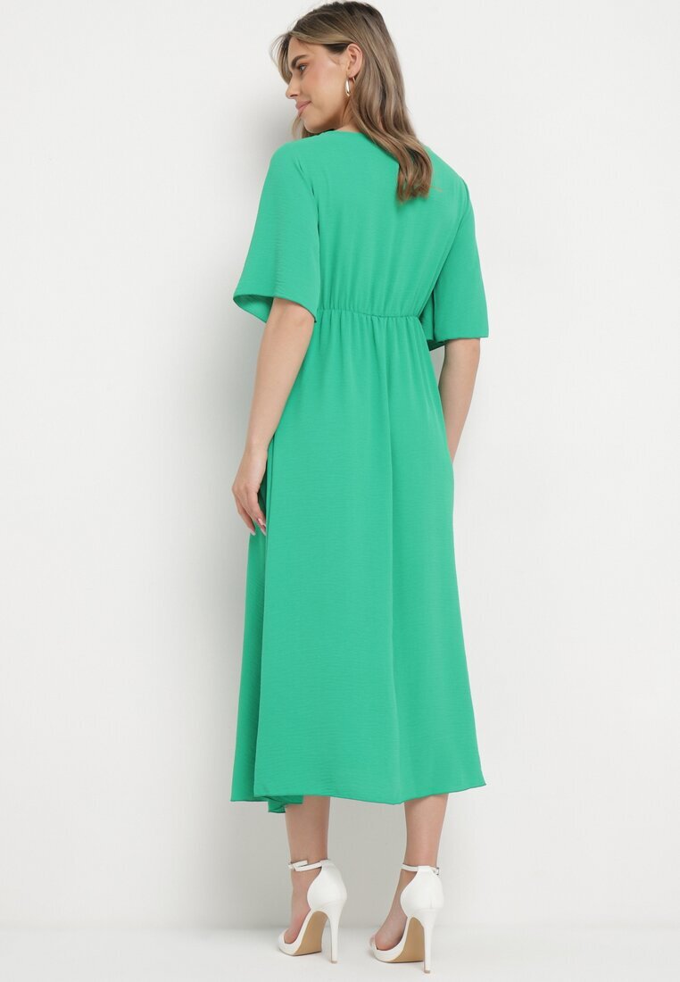 lily rose Rochie Maxi Verde închis cu Legătură decorativă și Elastic în talie Myrcella