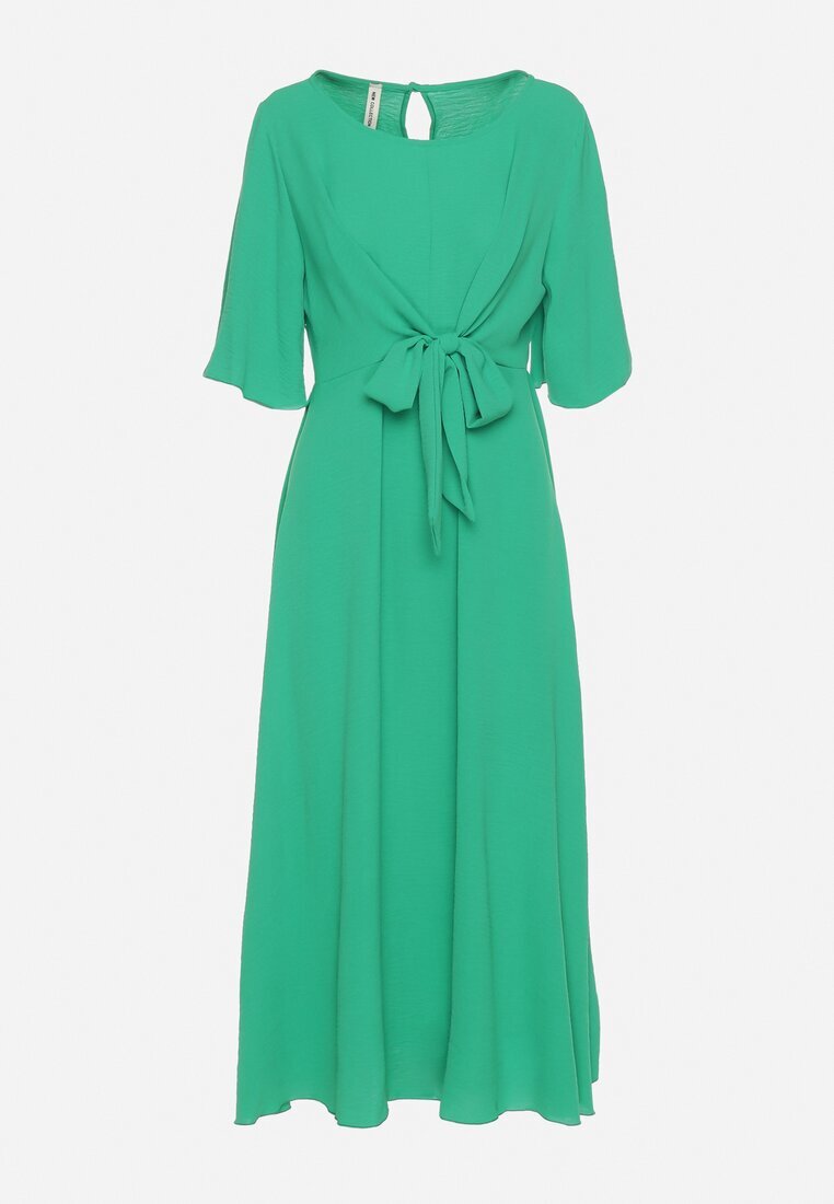 lily rose Rochie Maxi Verde închis cu Legătură decorativă și Elastic în talie Myrcella