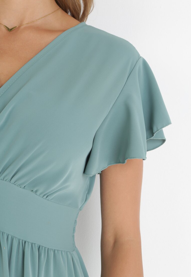 lily rose Rochie Mentă Evazată cu Decolteu Petrecut Hanriette