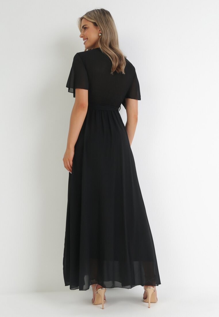 lily rose Rochie Neagră tip plic cu elastic în talie și cu partea de sus plisată Davitri