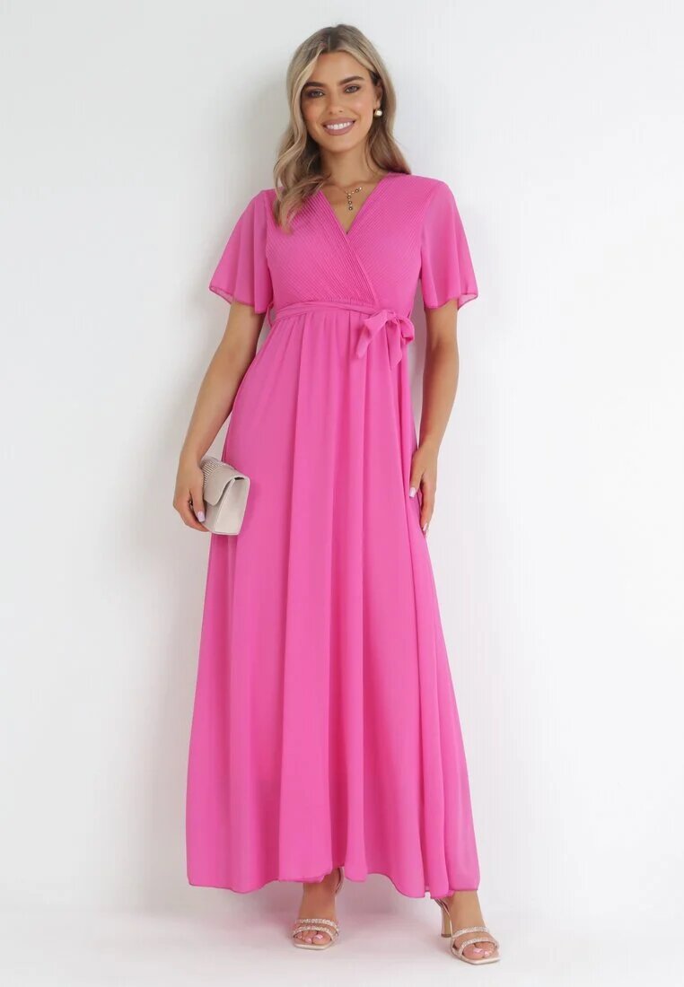 lily rose Rochie Petrecută Fucsia cu elastic în talie și cu partea de sus plisată Davitri