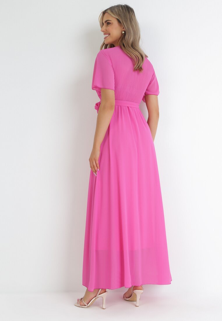 lily rose Rochie Petrecută Fucsia cu elastic în talie și cu partea de sus plisată Davitri