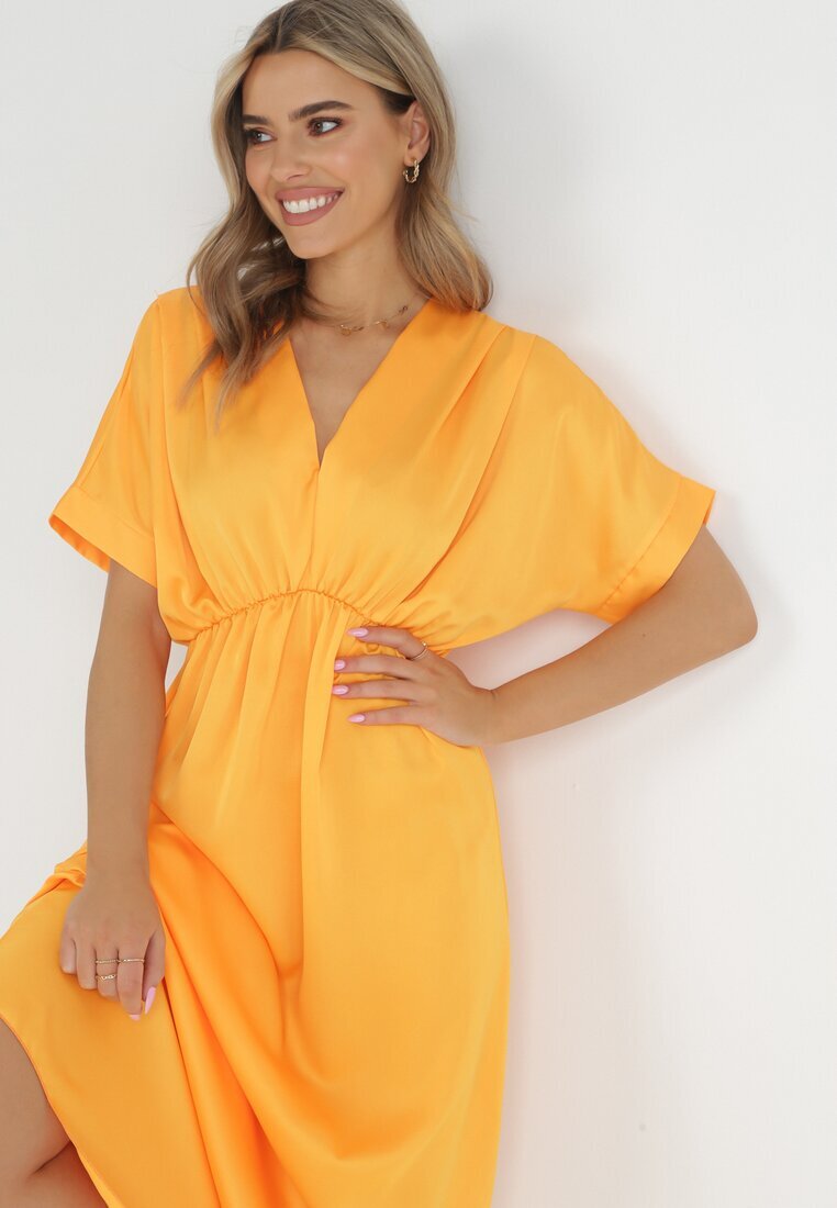 lily rose Rochie Portocalie Satinată Alemyllis