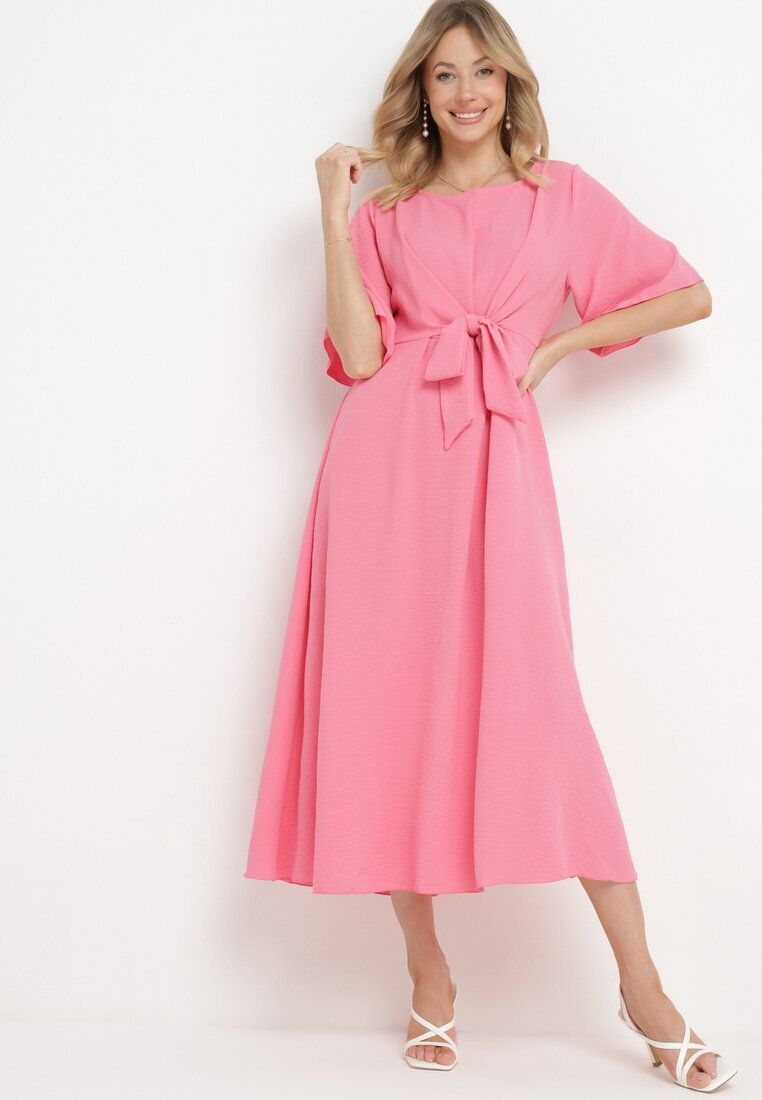 lily rose Rochie Rozalie Maxi cu Legătură Decorativă și Elastic în Talie Myrcella