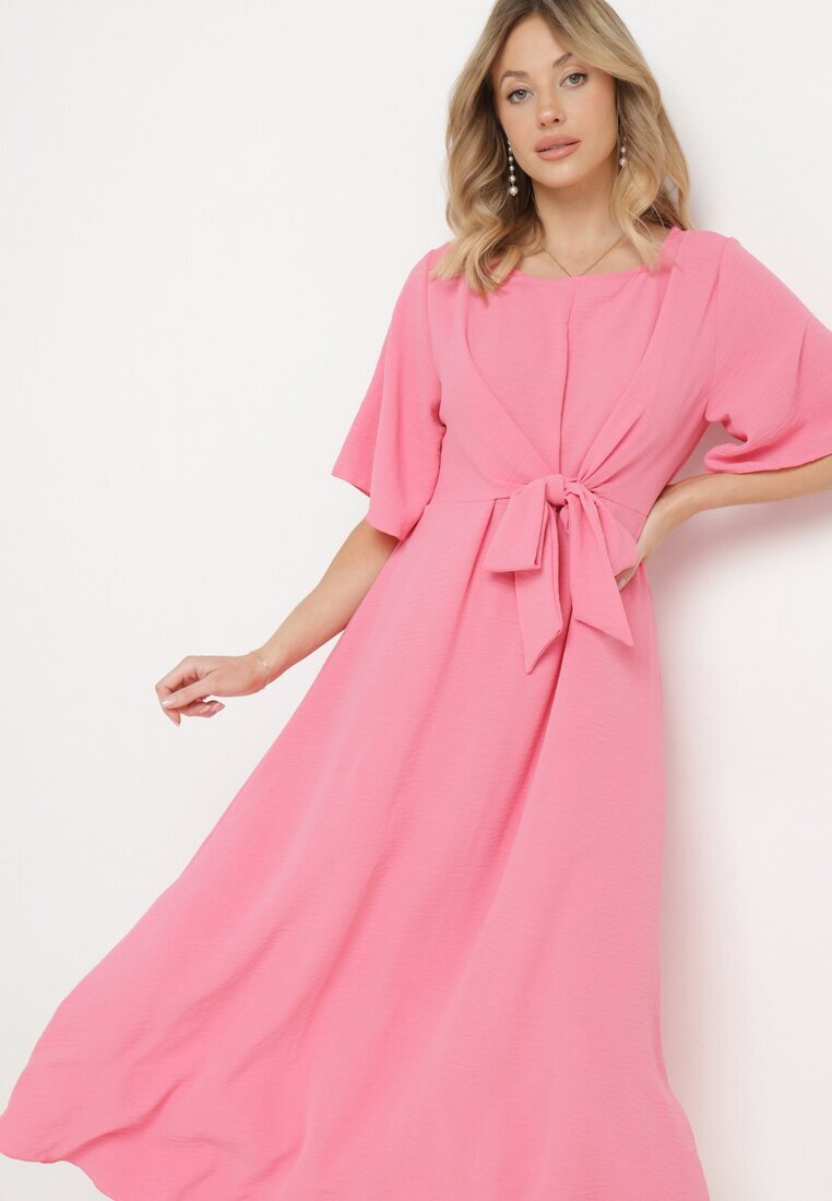 lily rose Rochie Rozalie Maxi cu Legătură Decorativă și Elastic în Talie Myrcella