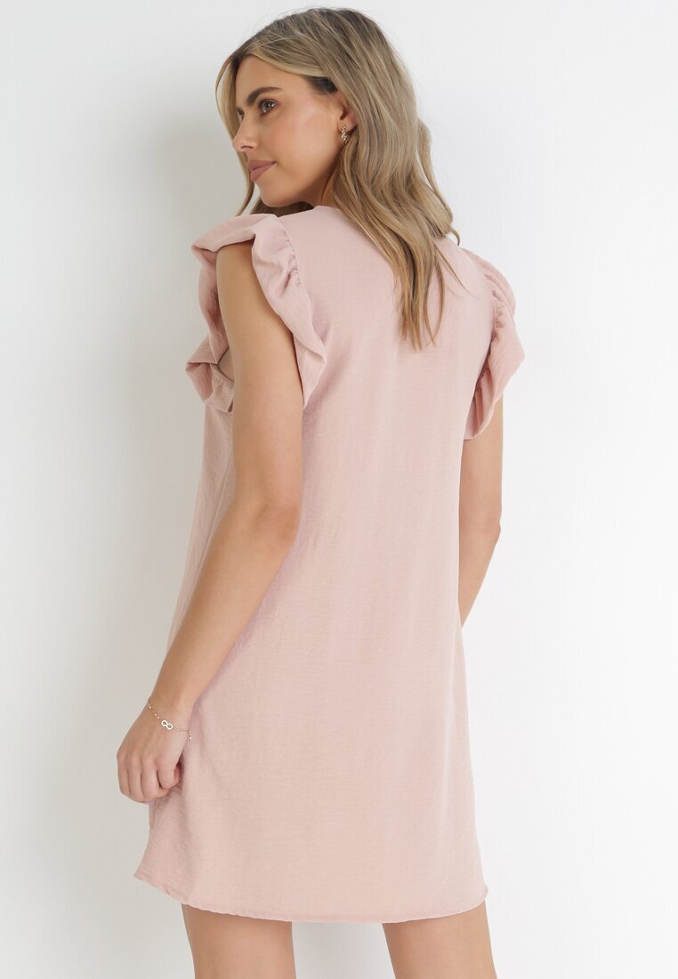 lily rose Rochie Rozalie Mini Dreaptă cu Volane la Umeri Alizea