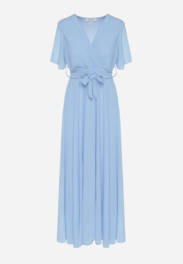 lily rose Rochie Tip plic Albastră cu elastic în talie și sus plisat Davitri