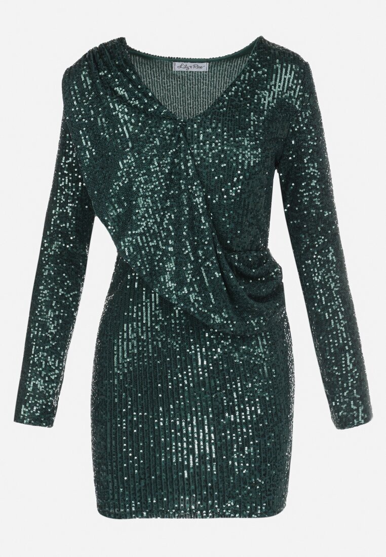 lily rose Rochie Verde închis Mini Cu paiete Cu elastic în talie Colke