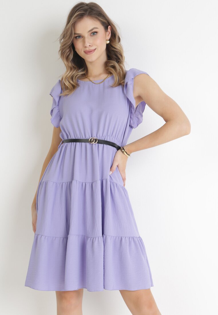 lily rose Rochie violetă cu curea Laodolea